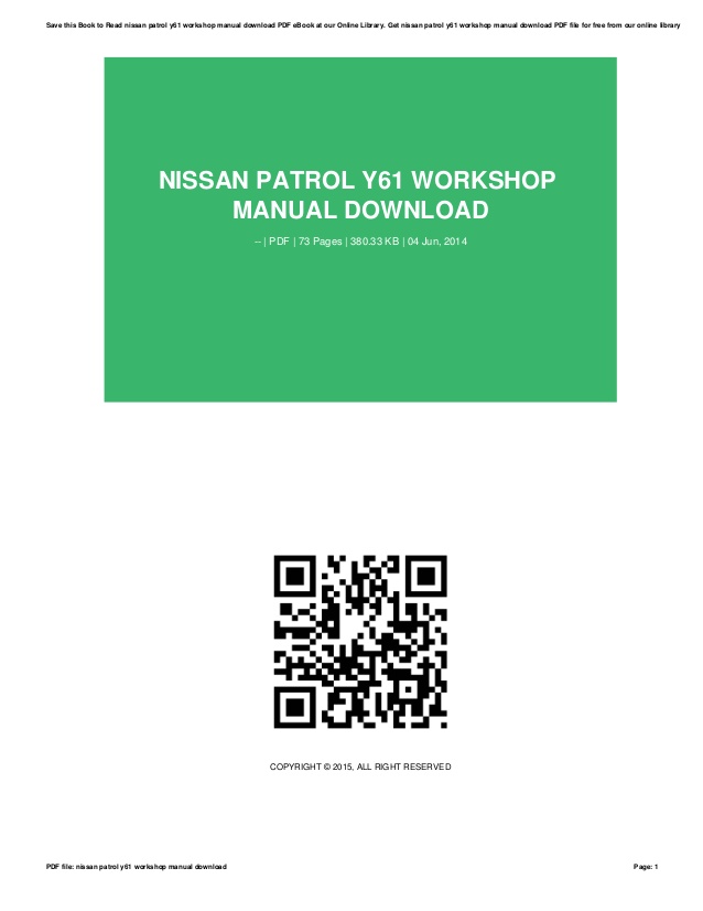 Nissan patrol y61 manual 2015